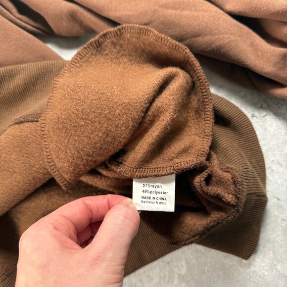 Brown oversized mock neck sweatchirt with pockets size XL - Picture 5 of 5